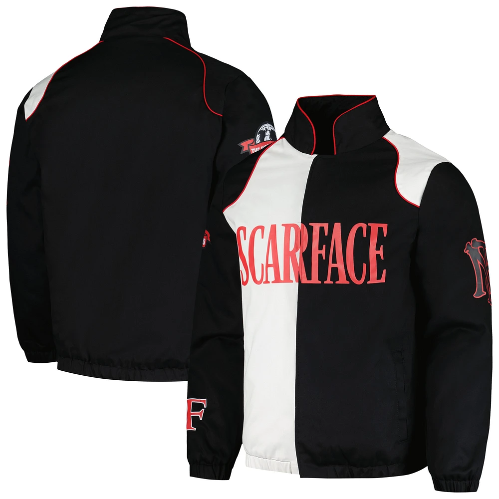 Unisex Reason Black Scarface Split Racing Full-Snap Jacket