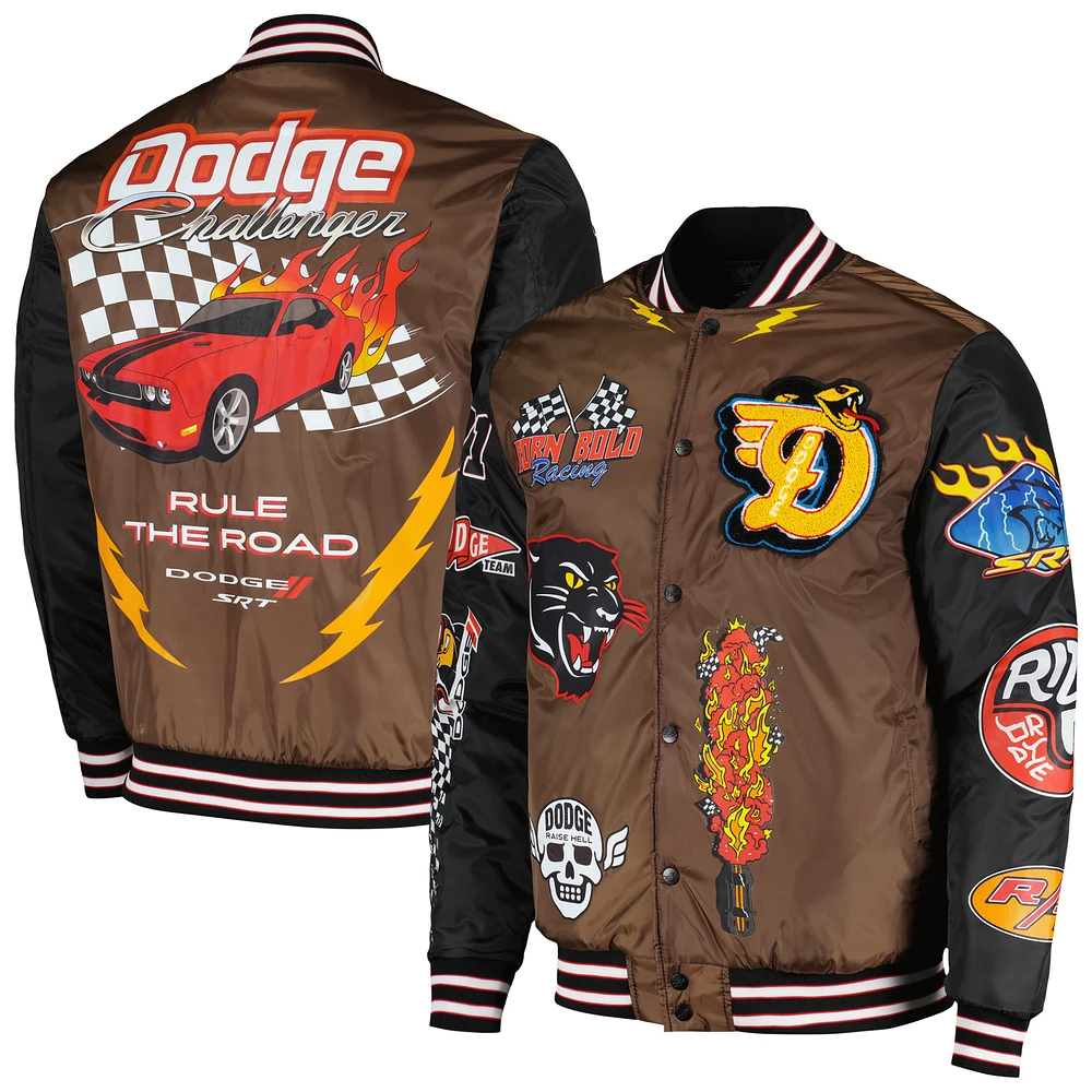 Unisex Reason Brown Dodge Born Wild Racing Full-Snap Jacket