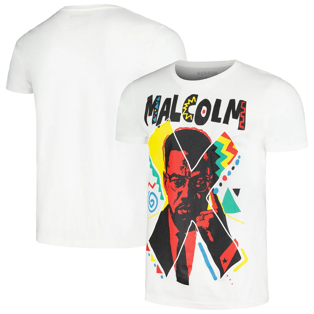 Unisex Malcolm X White '90s Artist Edition T-Shirt