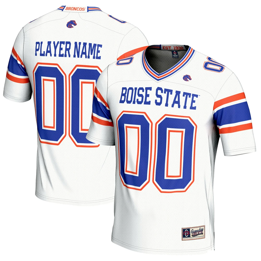 Men's GameDay Greats White Boise State Broncos NIL Pick-A-Player Football Jersey