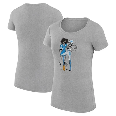 Women's G-III 4Her by Carl Banks Heather Gray Detroit Lions Super-Slim Fit Lightweight Football Girls Graphic T-Shirt