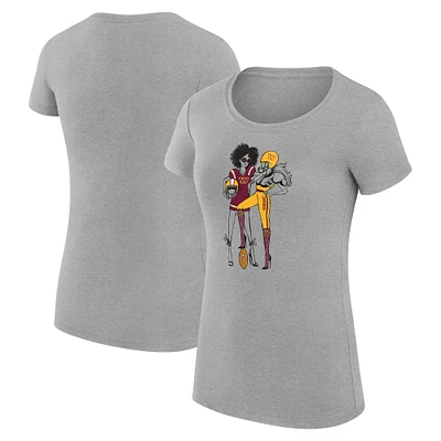 Women's G-III 4Her by Carl Banks Heather Gray Washington Commanders Super-Slim Fit Lightweight Football Girls Graphic T-Shirt