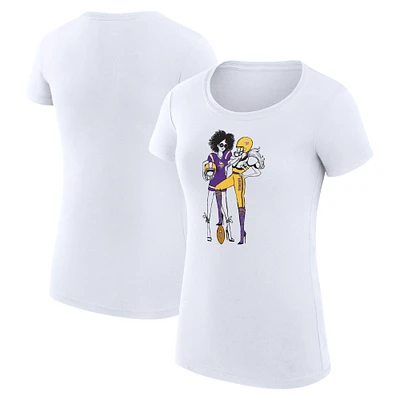 Women's G-III 4Her by Carl Banks White Minnesota Vikings Super-Slim Fit Lightweight Football Girls Graphic T-Shirt