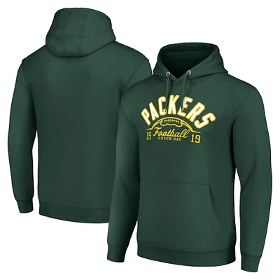 Unisex Starter Green Bay Packers Half Ball Team Fleece Pullover Hoodie