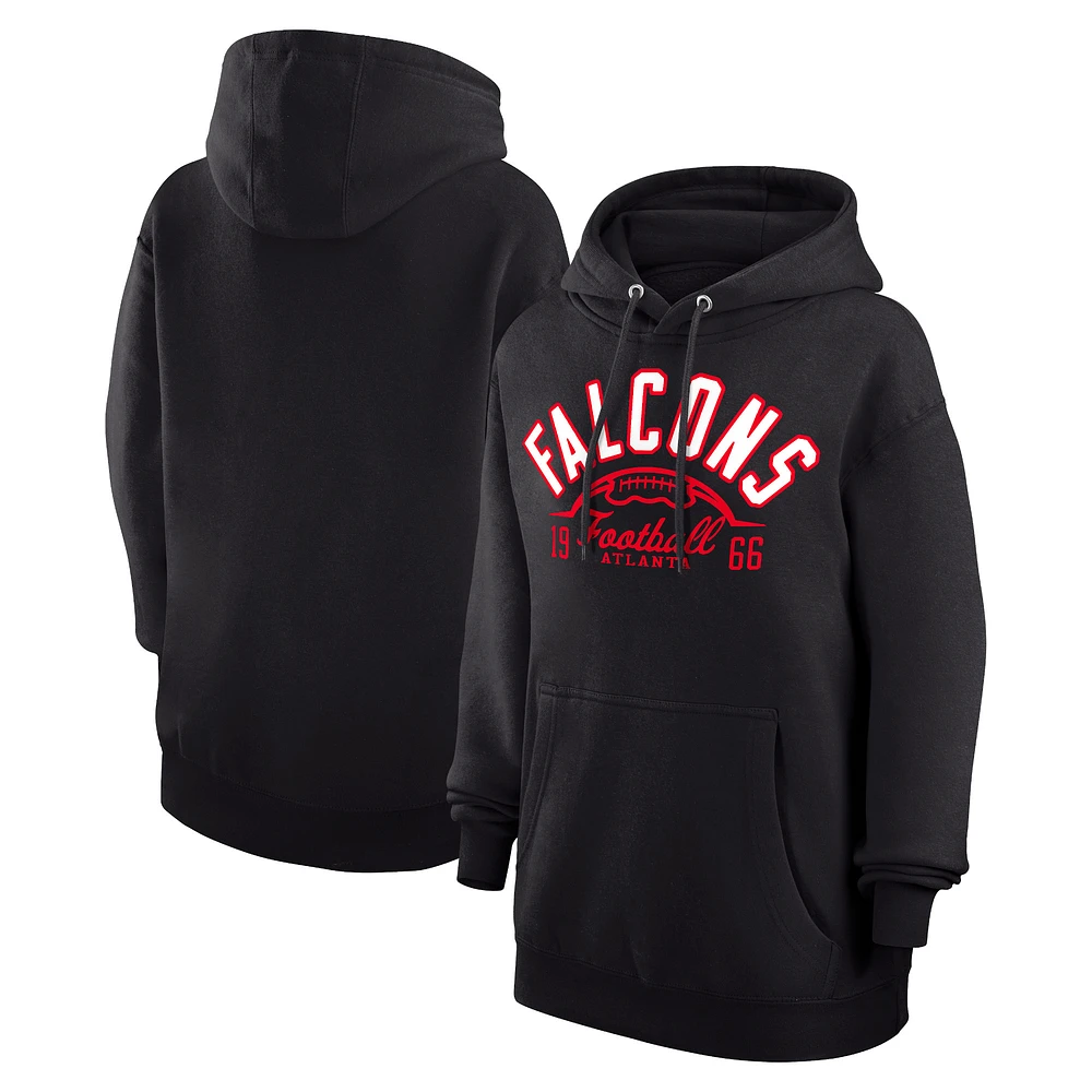 Unisex Starter Black Atlanta Falcons Half Ball Team Fleece Pullover Hoodie