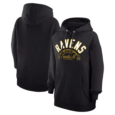 Unisex Starter Black Baltimore Ravens Half Ball Team Fleece Pullover Hoodie