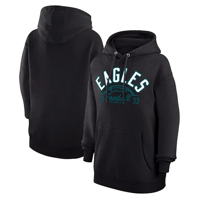 Unisex Starter Black Philadelphia Eagles Half Ball Team Fleece Pullover Hoodie