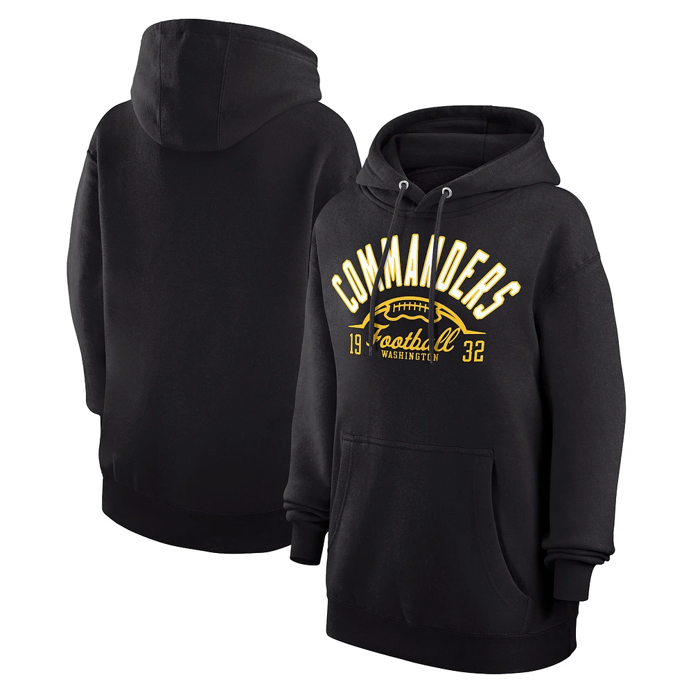Unisex Starter Black Washington Commanders Half Ball Team Fleece Pullover Hoodie