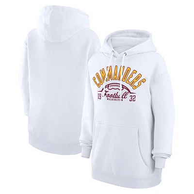 Unisex Starter White Washington Commanders Half Ball Team Fleece Pullover Hoodie