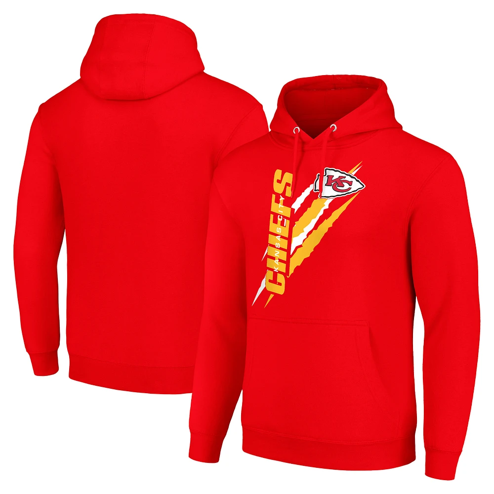Unisex Starter Red Kansas City Chiefs Color Scratch Fleece Pullover Hoodie