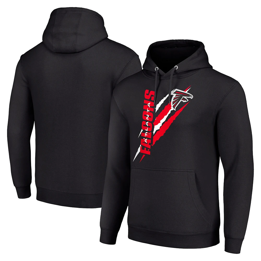 Unisex Starter Black Atlanta Falcons Color Scratch Fleece Pullover Hoodie