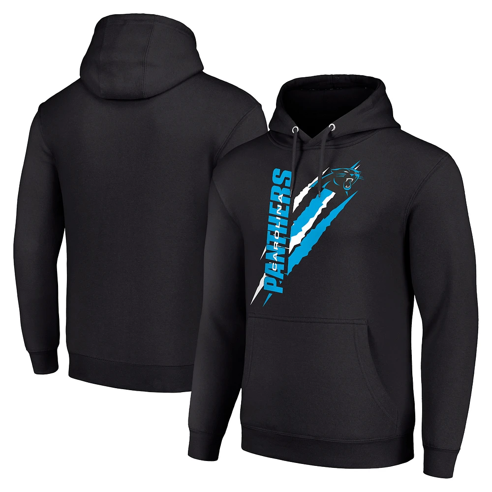 Unisex Starter Black Carolina Panthers Color Scratch Fleece Pullover Hoodie