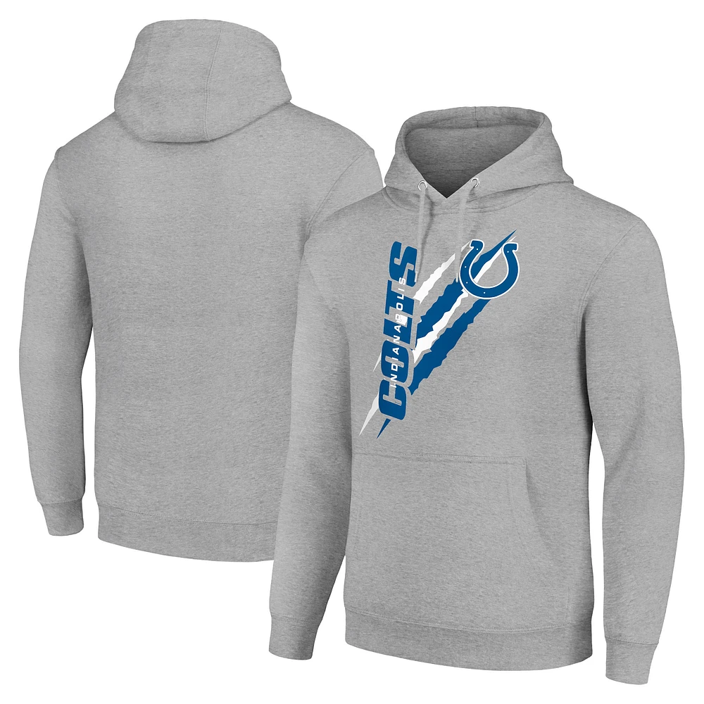 Unisex Starter Heather Gray Indianapolis Colts Color Scratch Fleece Pullover Hoodie