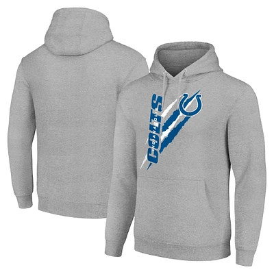 Unisex Starter Heather Gray Indianapolis Colts Color Scratch Fleece Pullover Hoodie