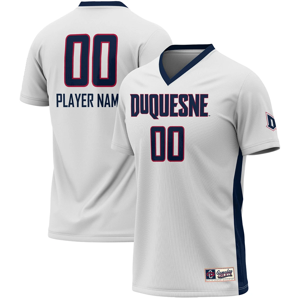 Unisex GameDay Greats White Duquesne Dukes NIL Pick-A-Player Lightweight Soccer Jersey