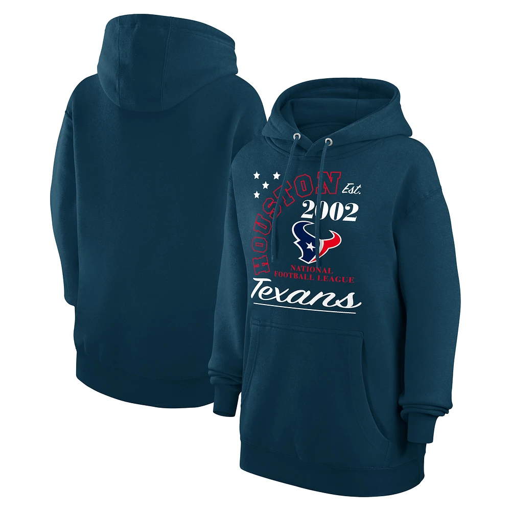 Unisex Starter Navy Houston Texans Arch Team Fleece Pullover Hoodie