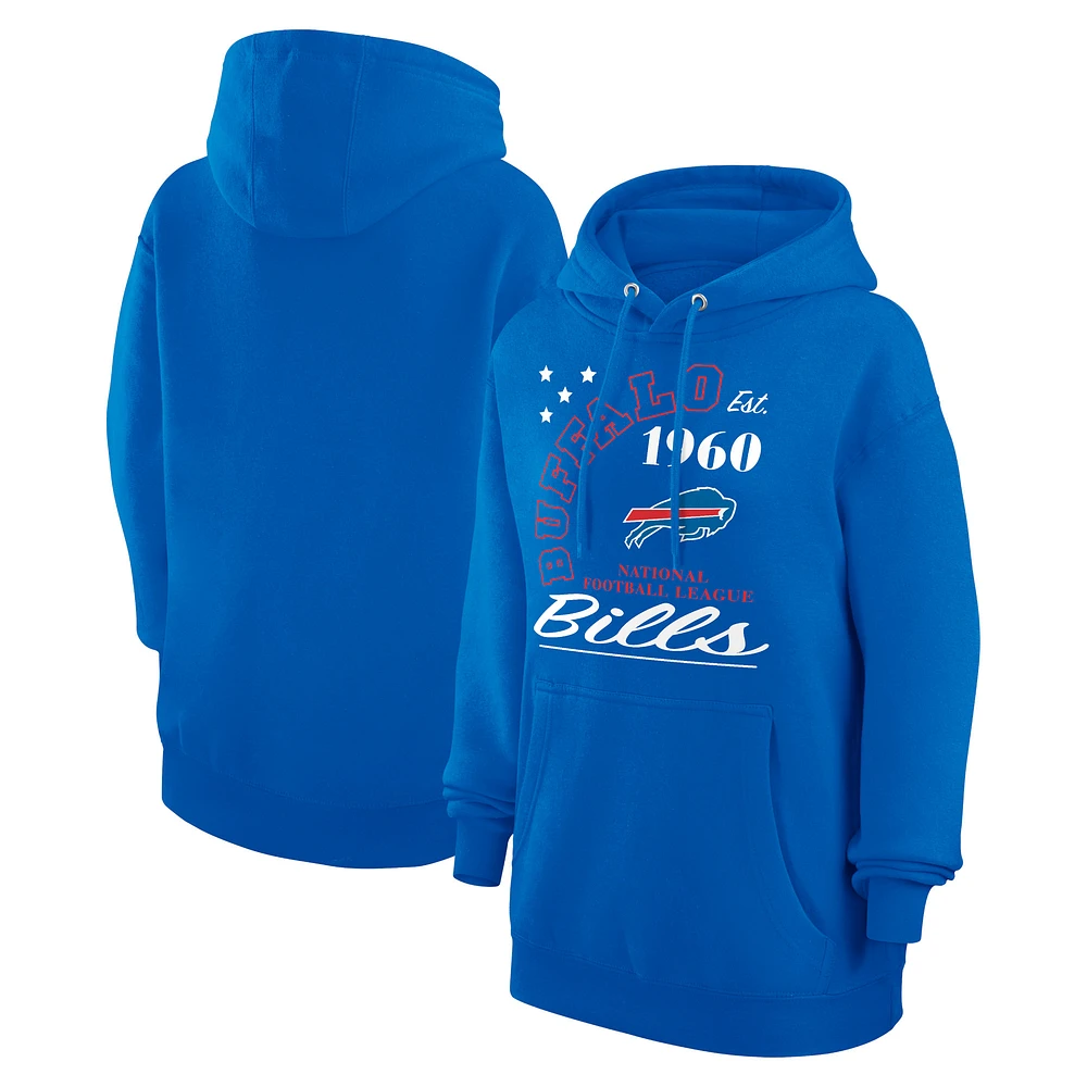 Unisex Starter Royal Buffalo Bills Arch Team Fleece Pullover Hoodie