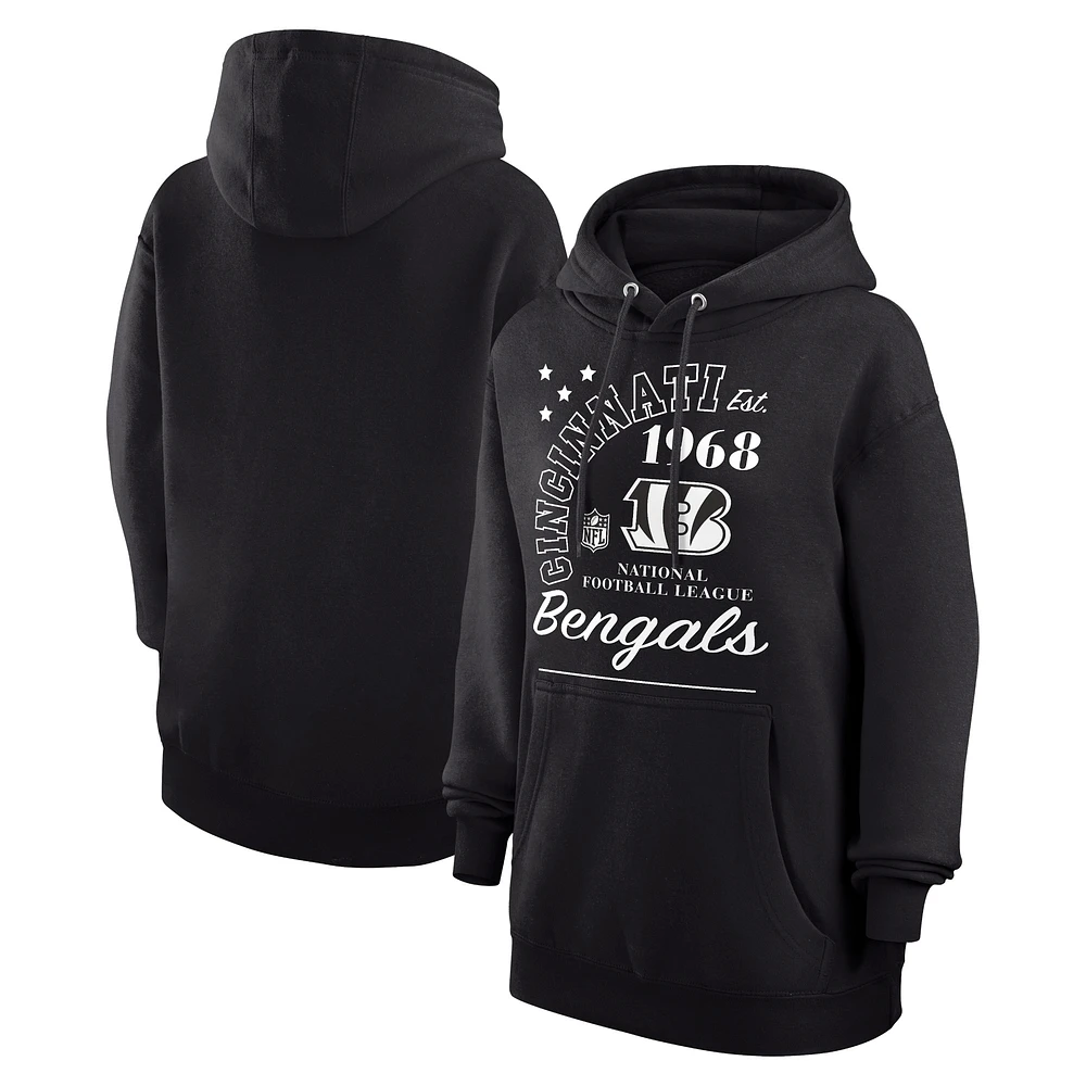 Unisex Starter Black Cincinnati Bengals Arch Team Fleece Pullover Hoodie