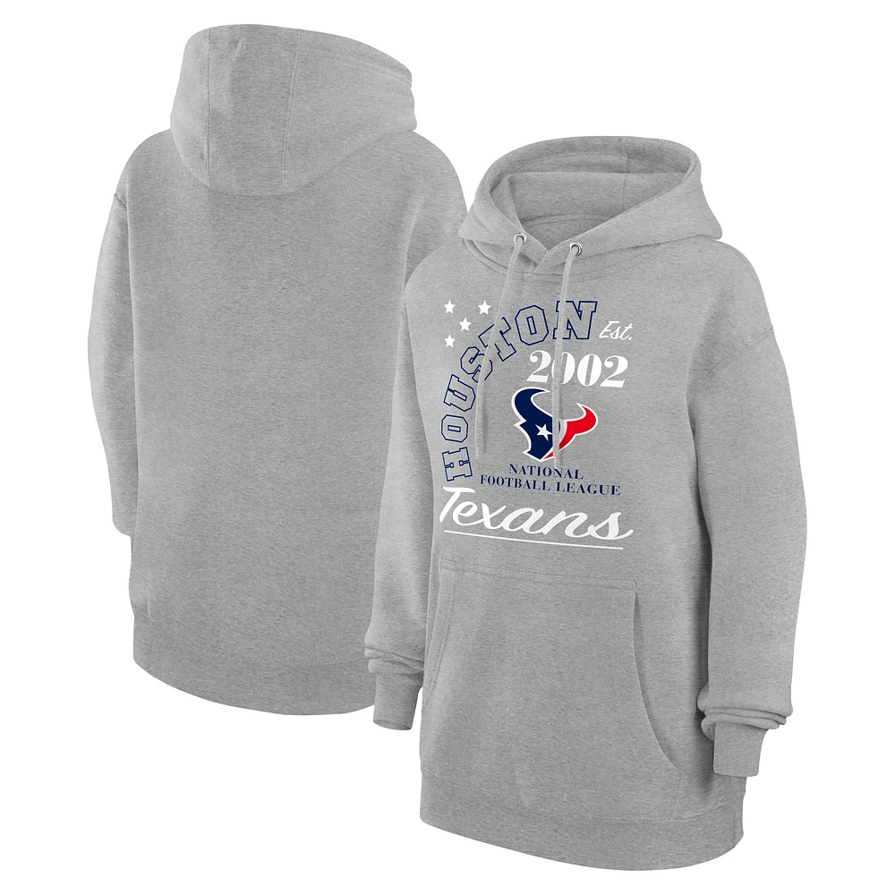 Unisex Starter Heather Gray Houston Texans Arch Team Fleece Pullover Hoodie