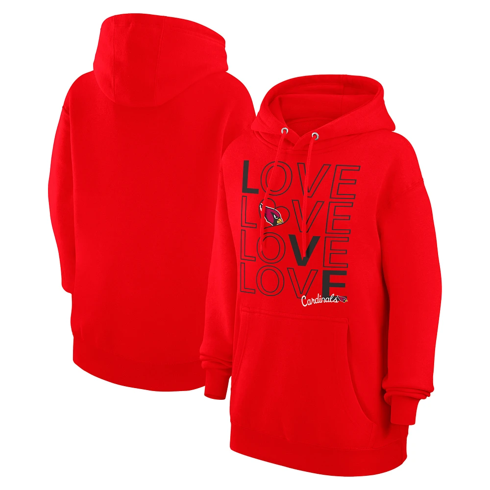 Women's G-III 4Her by Carl Banks Cardinal Arizona Cardinals Love Graphic Pullover Hoodie