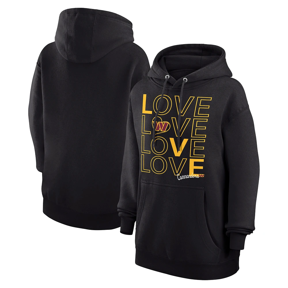 Women's G-III 4Her by Carl Banks Black Washington Commanders Love Graphic Pullover Hoodie