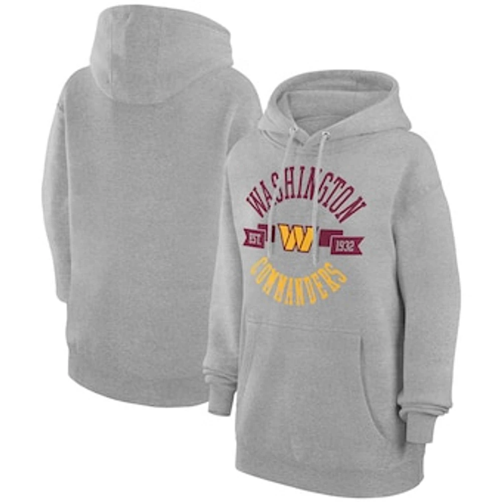 Women's G-III 4Her by Carl Banks Heather Gray Washington Commanders City Graphic Team Fleece Pullover Hoodie