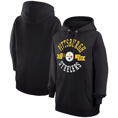 Women's G-III 4Her by Carl Banks Black Pittsburgh Steelers City Graphic Team Fleece Pullover Hoodie