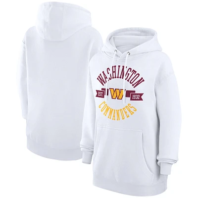 Women's G-III 4Her by Carl Banks White Washington Commanders City Graphic Team Fleece Pullover Hoodie