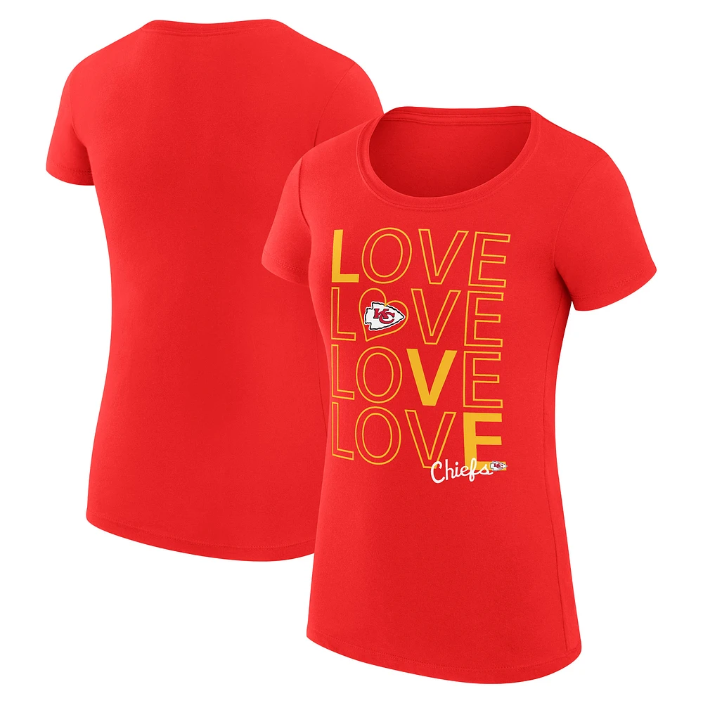Women's G-III 4Her by Carl Banks Kansas City Chiefs Super-Slim Fit Lightweight Love Graphic T-Shirt
