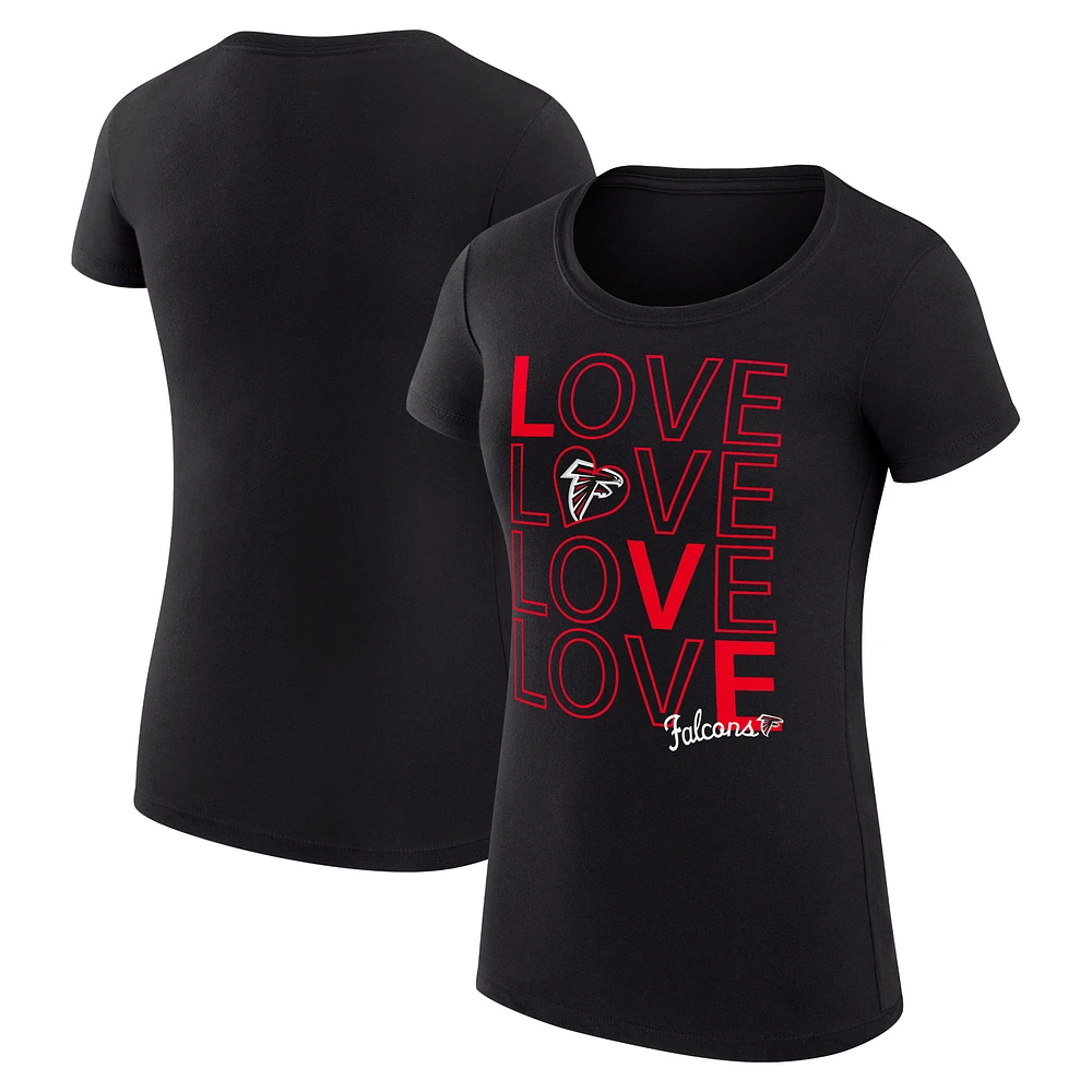 Women's G-III 4Her by Carl Banks Black Atlanta Falcons Super-Slim Fit Lightweight Love Graphic T-Shirt
