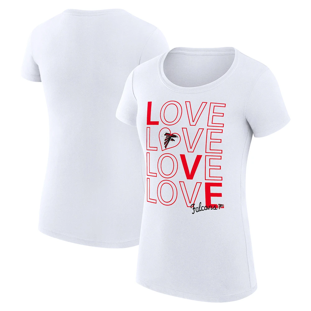 Women's G-III 4Her by Carl Banks White Atlanta Falcons Super-Slim Fit Lightweight Love Graphic T-Shirt