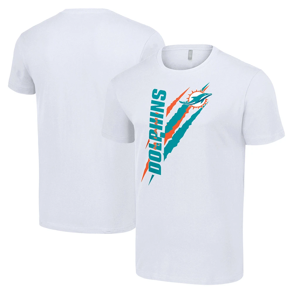 Men's Starter White Miami Dolphins Color Scratch T-Shirt