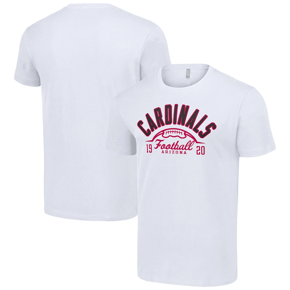 Men's Starter White Arizona Cardinals Half Ball Team T-Shirt