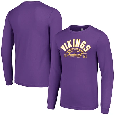 Men's Starter Purple Minnesota Vikings Half Ball Team Long Sleeve T-Shirt