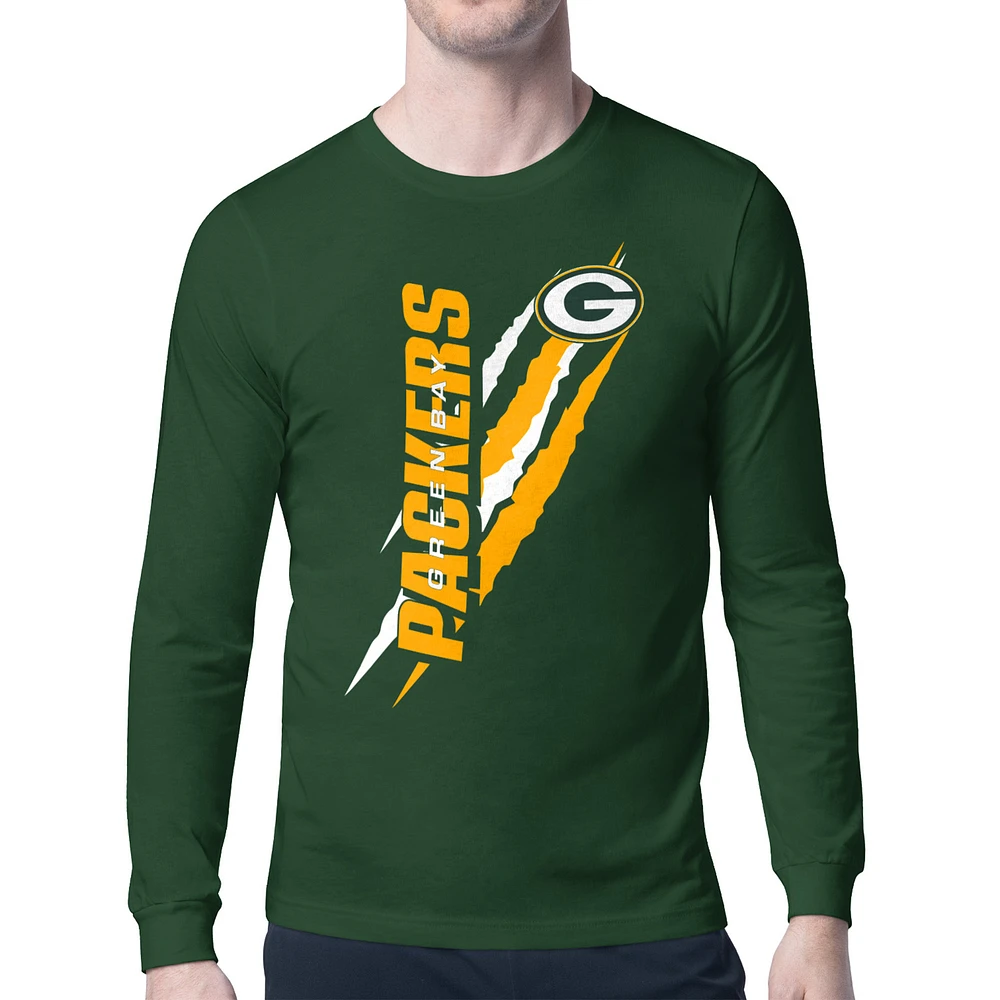 Men's Starter Green Bay Packers Color Scratch Long Sleeve T-Shirt