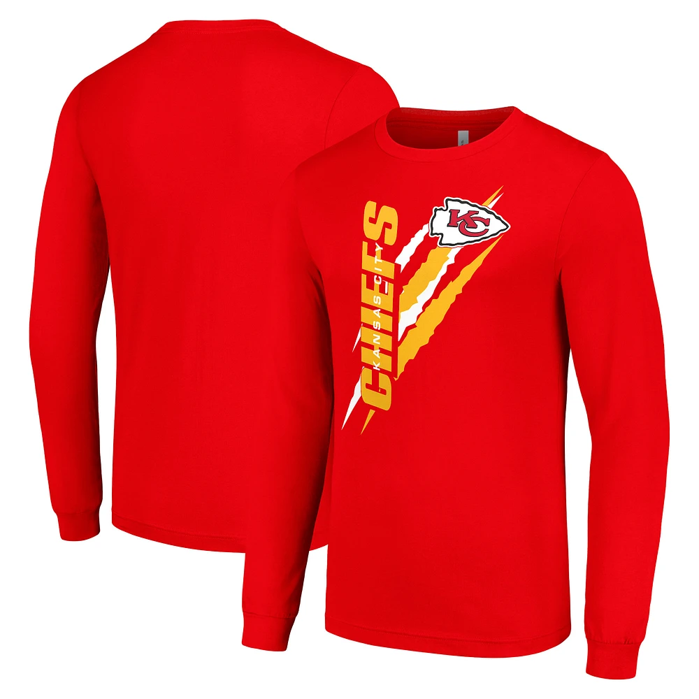 Men's Starter Kansas City Chiefs Color Scratch Long Sleeve T-Shirt