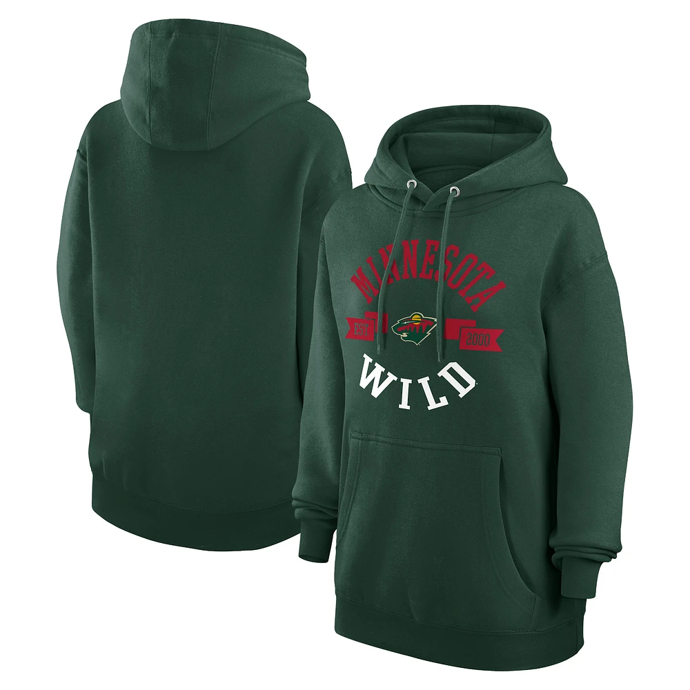 Women's G-III 4Her by Carl Banks Minnesota Wild City Graphic Fleece Pullover Hoodie
