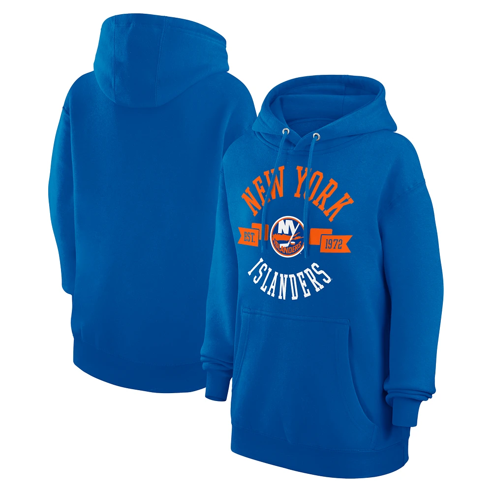 Women's G-III 4Her by Carl Banks Royal New York Islanders City Graphic Fleece Pullover Hoodie