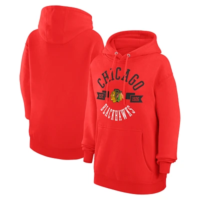 Women's G-III 4Her by Carl Banks Chicago Blackhawks City Graphic Fleece Pullover Hoodie