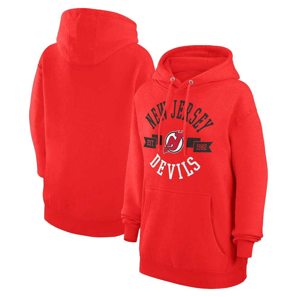 Women's G-III 4Her by Carl Banks New Jersey Devils City Graphic Fleece Pullover Hoodie