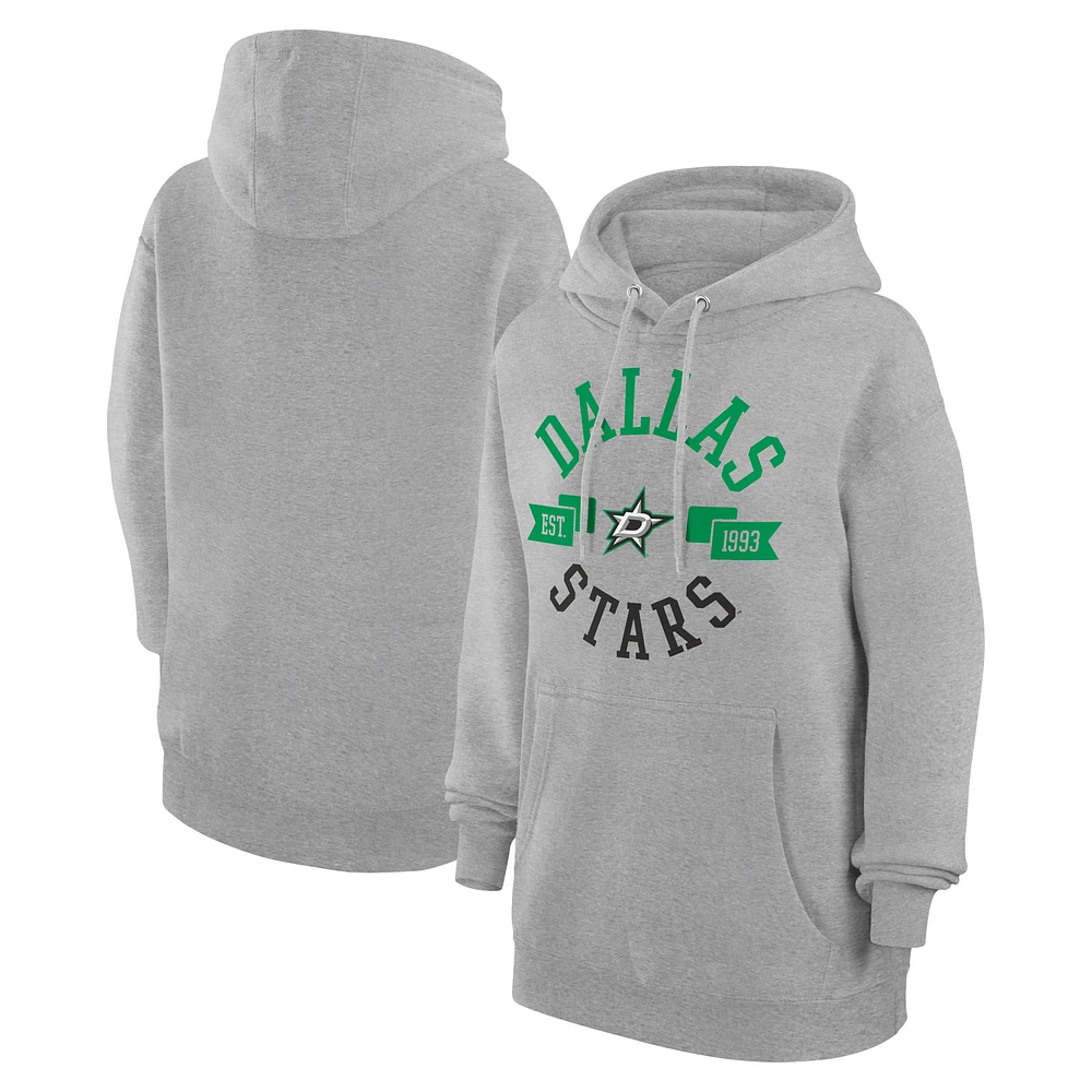 Women's G-III 4Her by Carl Banks Heather Gray Dallas Stars City Graphic Fleece Pullover Hoodie