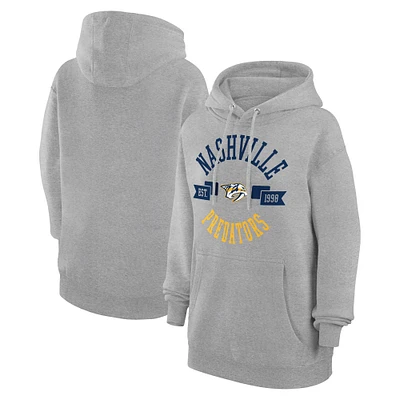 Women's G-III 4Her by Carl Banks Heather Gray Nashville Predators City Graphic Fleece Pullover Hoodie