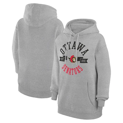 Women's G-III 4Her by Carl Banks Heather Gray Ottawa Senators City Graphic Fleece Pullover Hoodie