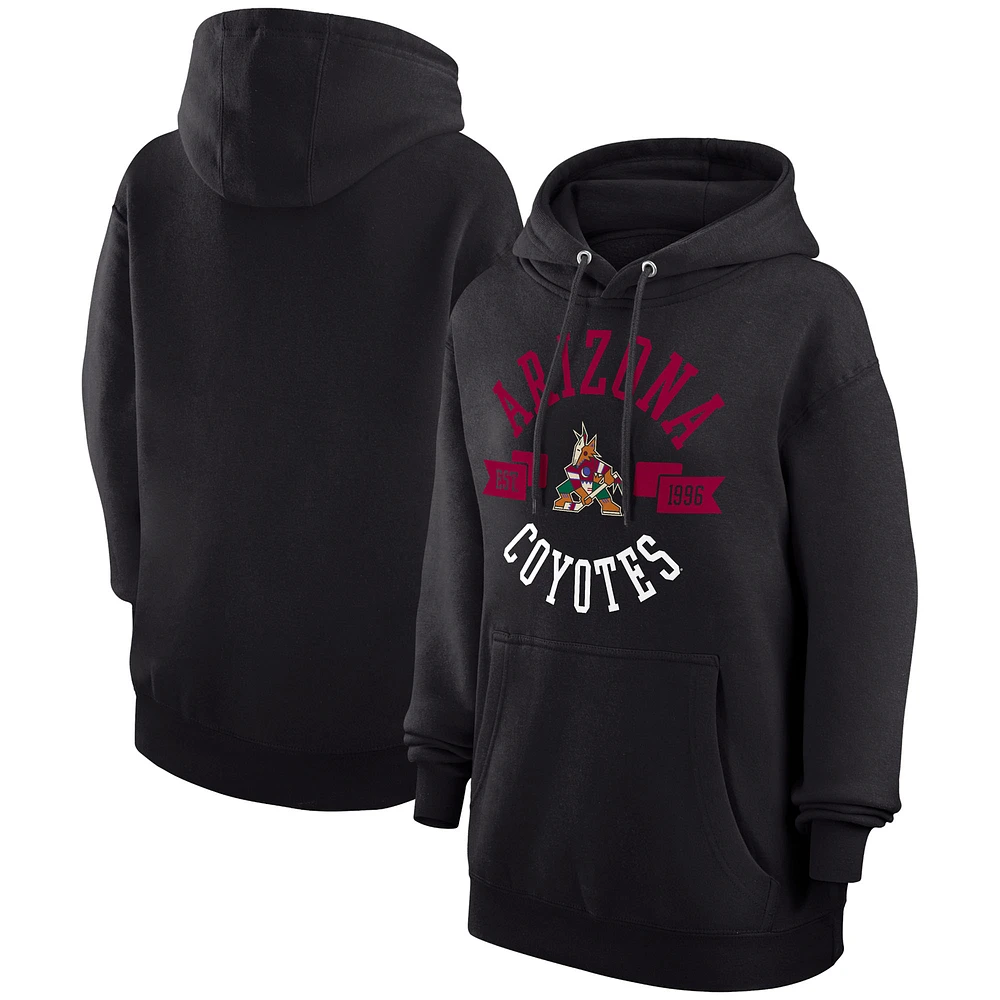 Women's G-III 4Her by Carl Banks Black Arizona Coyotes City Graphic Fleece Pullover Hoodie