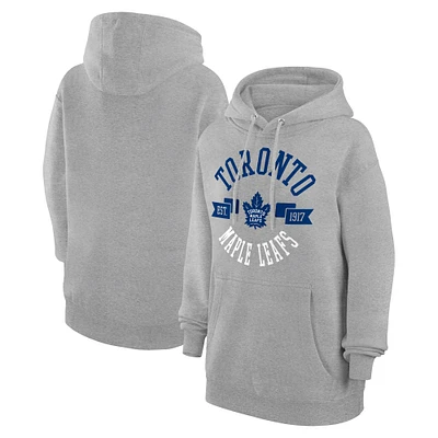 Women's G-III 4Her by Carl Banks Heather Gray Toronto Maple Leafs City Graphic Fleece Pullover Hoodie