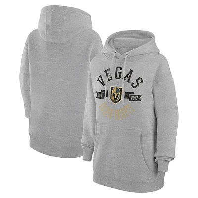 Women's G-III 4Her by Carl Banks Heather Gray Vegas Golden Knights City Graphic Fleece Pullover Hoodie