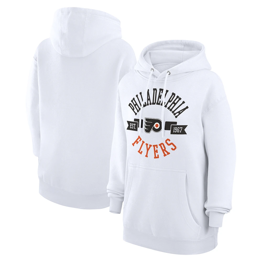 Women's G-III 4Her by Carl Banks White Philadelphia Flyers City Graphic Fleece Pullover Hoodie