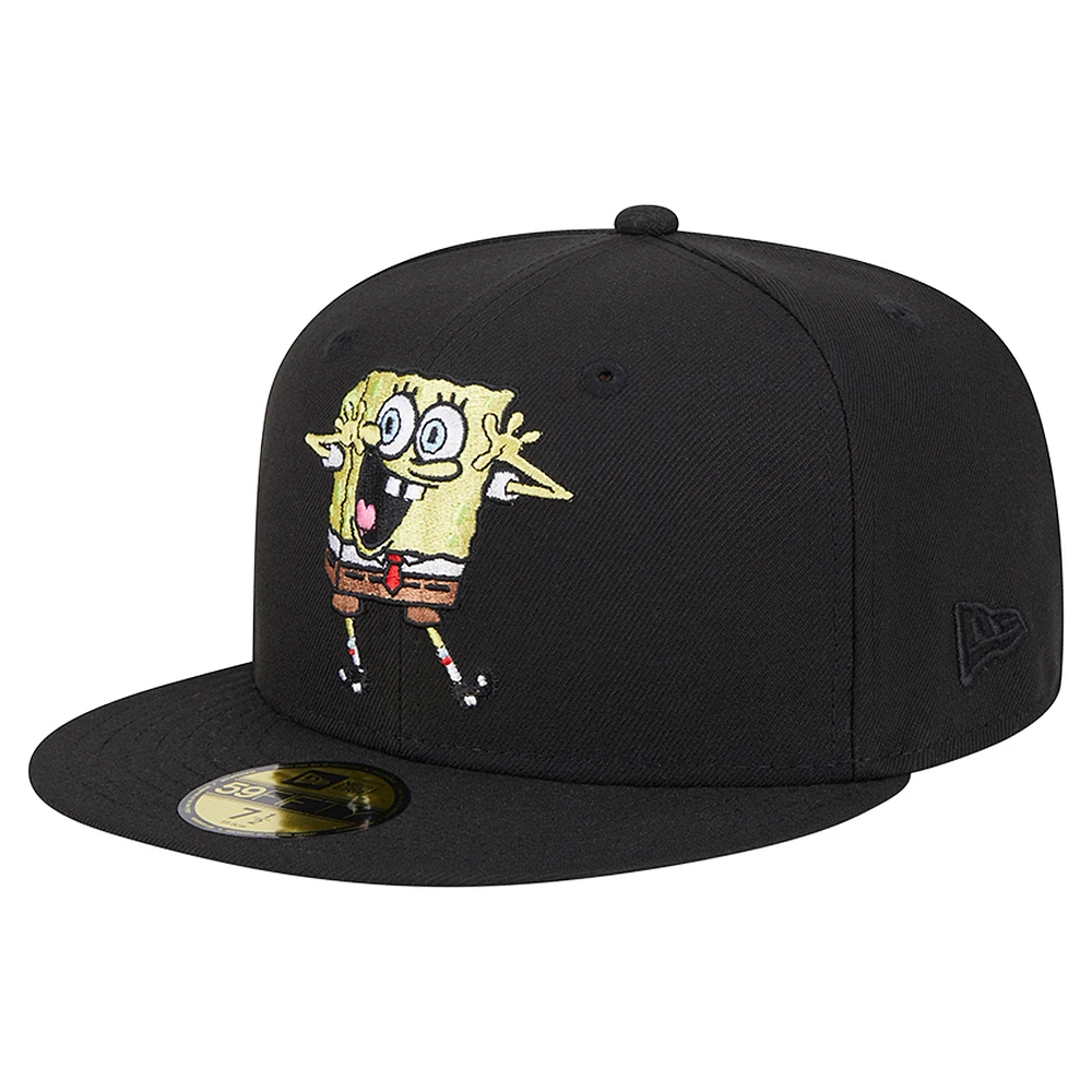 Men's New Era Black SpongeBob SquarePants 59FIFTY Fitted Hat
