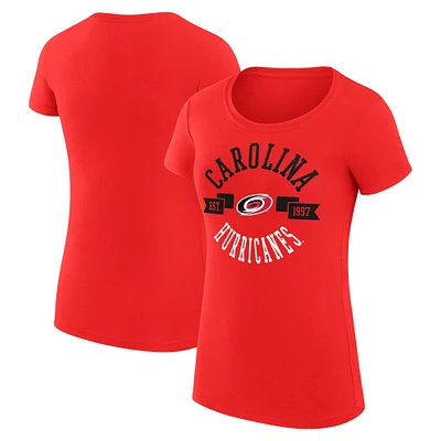 Women's G-III 4Her by Carl Banks Carolina Hurricanes Super-Slim Fit Lightweight City Graphic Sport Crewneck T-Shirt