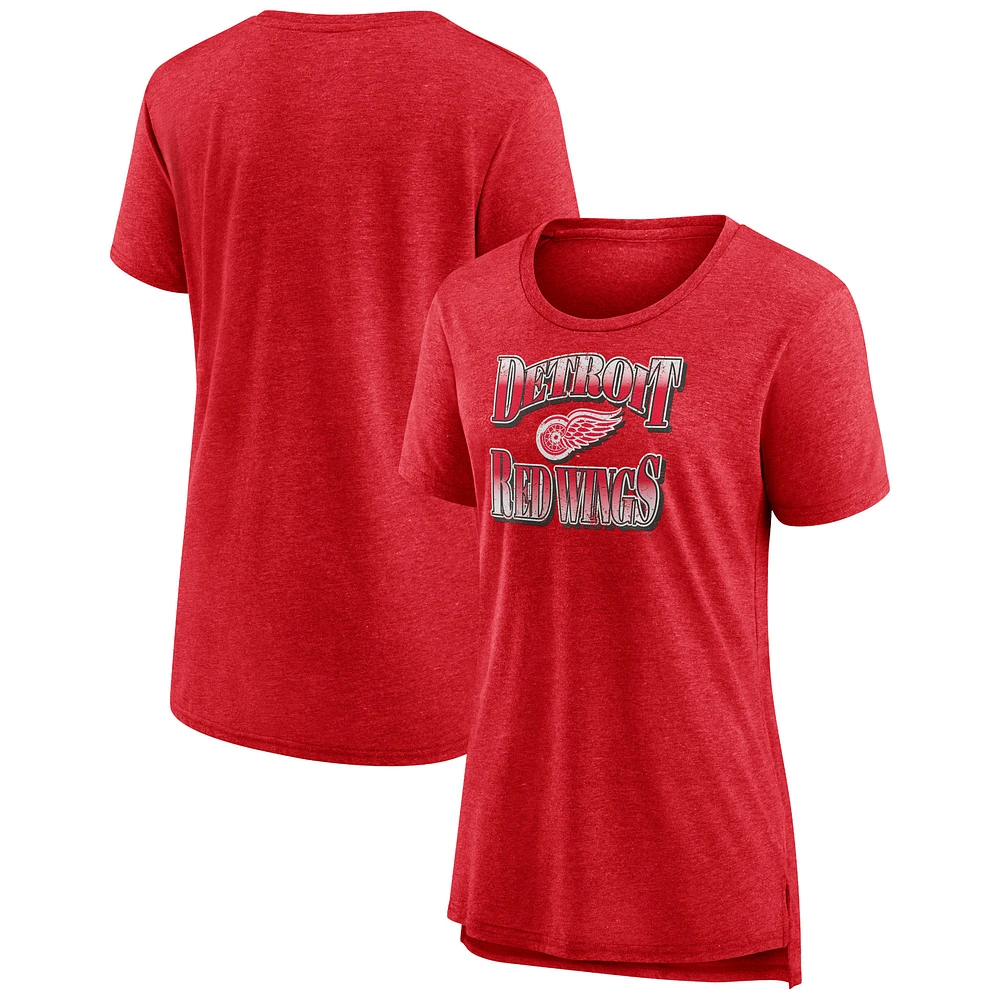 Women's Red Detroit Red Wings Crash the Net Tri-Blend T-Shirt